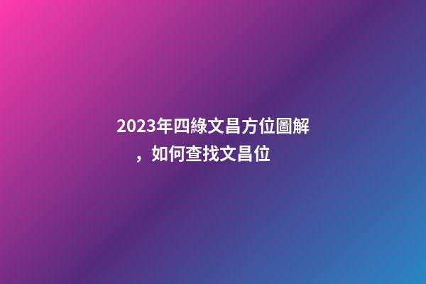 2023年四綠文昌方位圖解，如何查找文昌位
